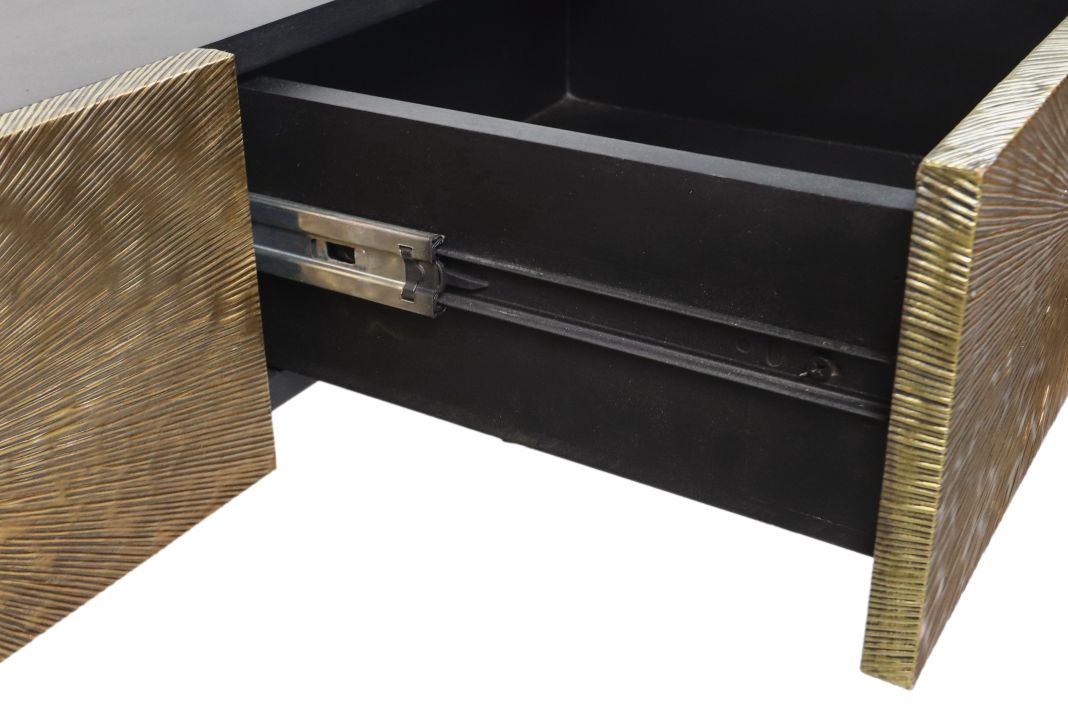 Console tafel - 120x38x75 - Zwart/goud - Metaal
