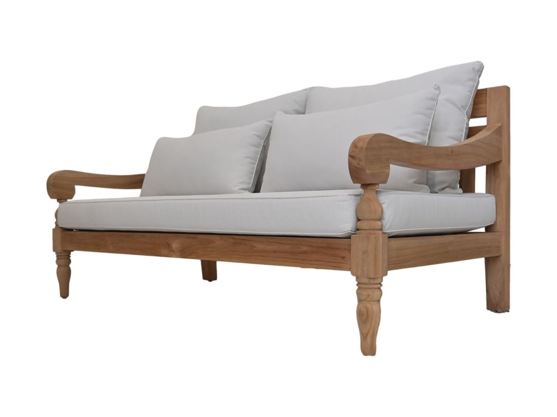 Bahama sofa 2-zits incl kussenset - 150x95x80 - Naturel -  teak